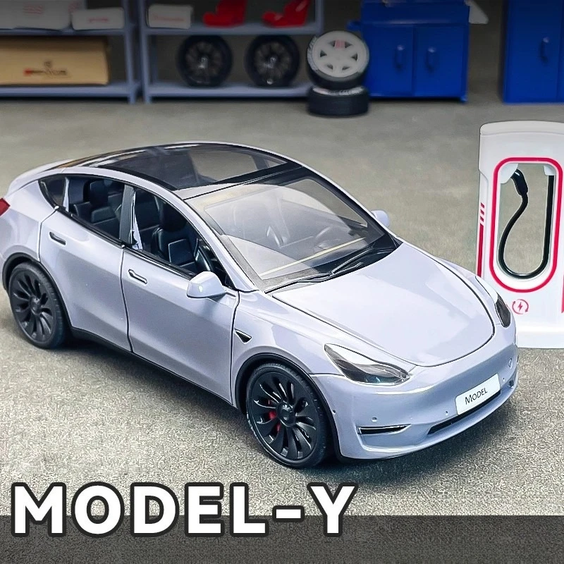 

1:24 MODEL Y High Simulation Alloy Car Model Diecast Metal Toy Sound and Light Childrens Collectibles Gifts