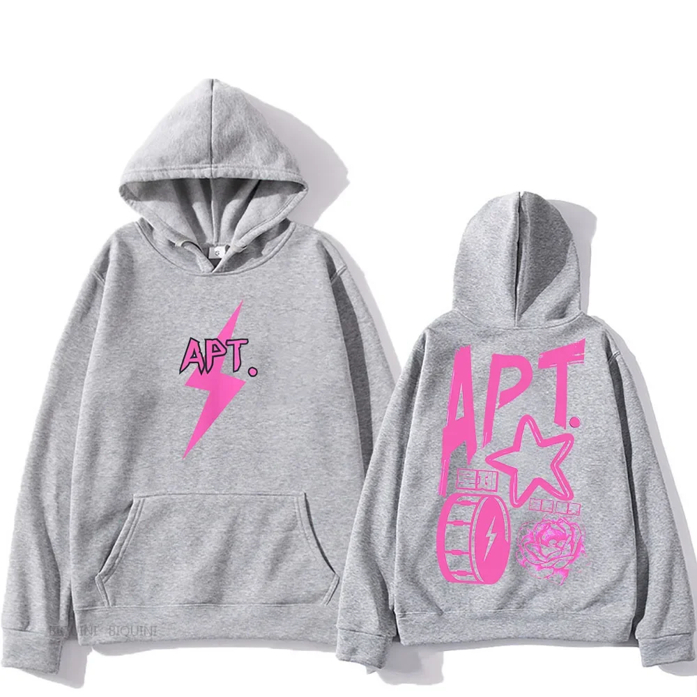 APT New Song Hoodie ROSE & Bruno Mars للرجال هوديي ريترو قوطي كاجوال عصري كوري