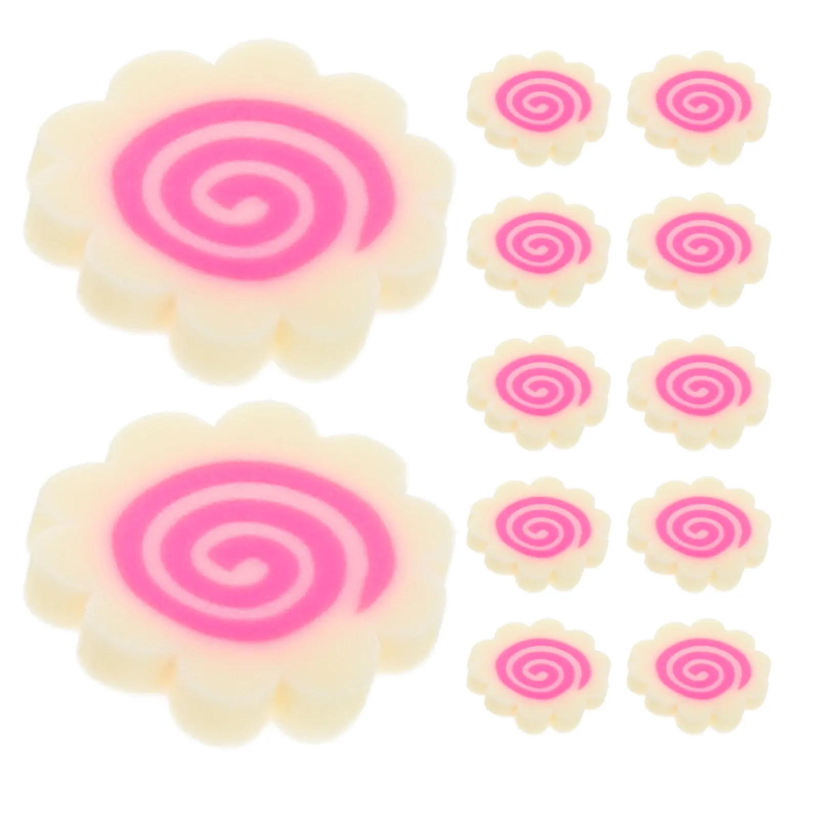 1Pack Miniature Japanese Fish Cake Clay Slices Soft Realistic Flatback Fake Ramen Toppings Sprinkles Nail Art Phone Craft