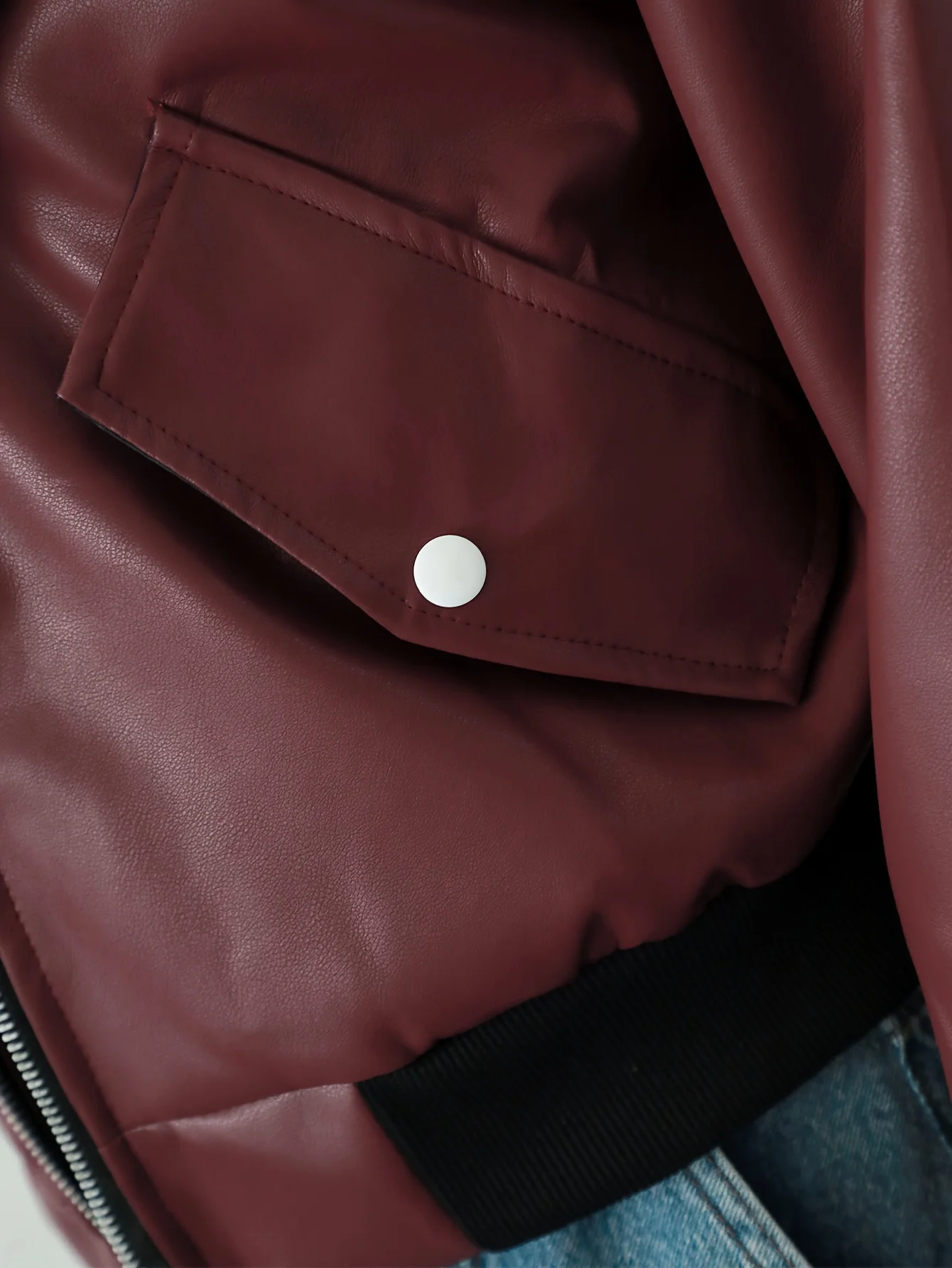 Primavera e autunno nuovo colore block sciolto e versatile falso giacca da donna in due pezzi retrò con tasca con cerniera giacca in pelle con cappuccio