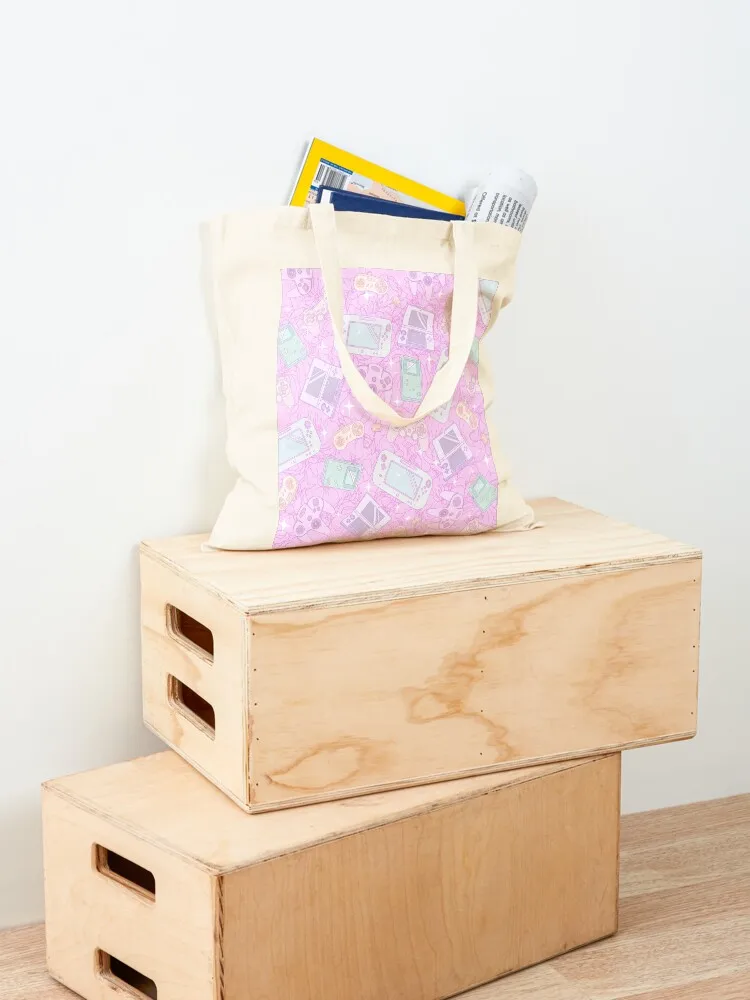 Cute Pastel Game Console Pattern Tote Bag Canvas bag for women tote bag university eco pack custom bags