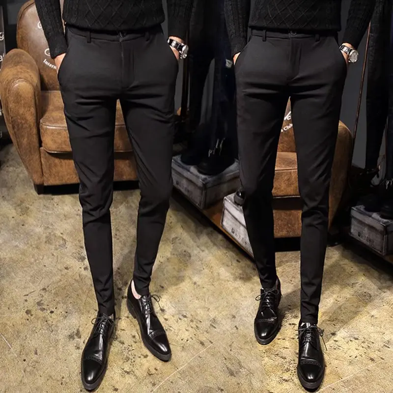 

Летние трендовые мужские повседневные брюки прямого кроя, зауженные, укороченные, с узкими штанинами, тонкие, цвета хаки