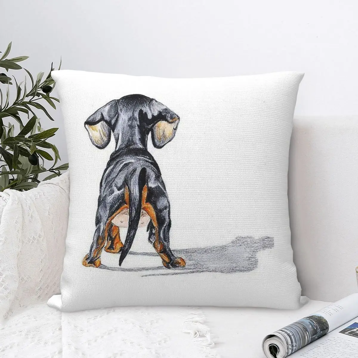 Dachshund Dog Pupy Back Pillowcase Cushion Comfort Throw Pillow Sofa Decorative Cushions Used for Home Bedroom Living Room