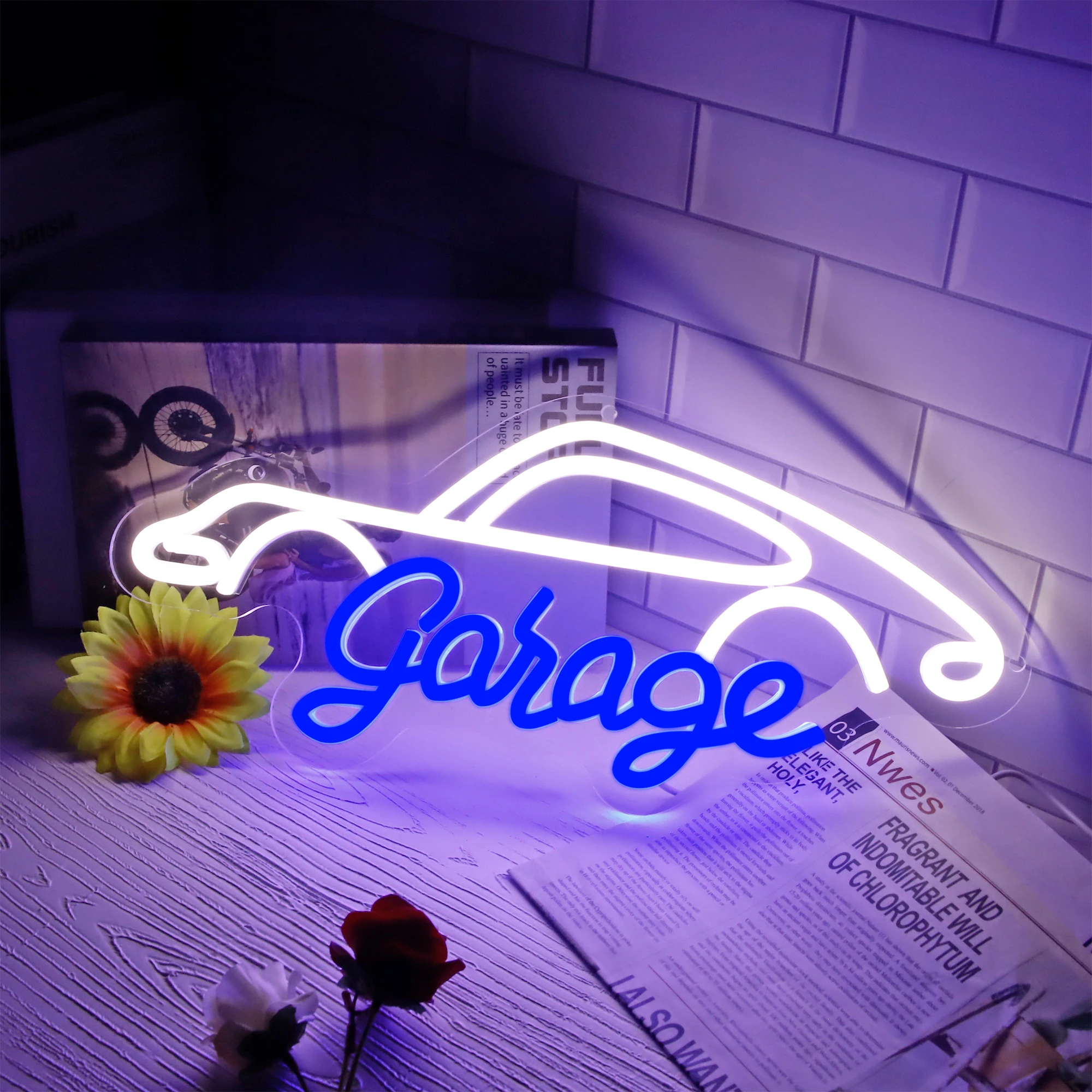 Garage Neon Sign Led Lights Car Repair Shop Neon LED Sign Game Room Decor Wall Automotive Workshop Busigness Sign Neon Lights