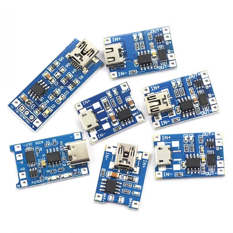 2/5PCS 5V 1A Micro/Type-c/Mini 18650 TP4056 Lithium Battery Charger Module Charging Board With Protection Dual Functions Li-ion