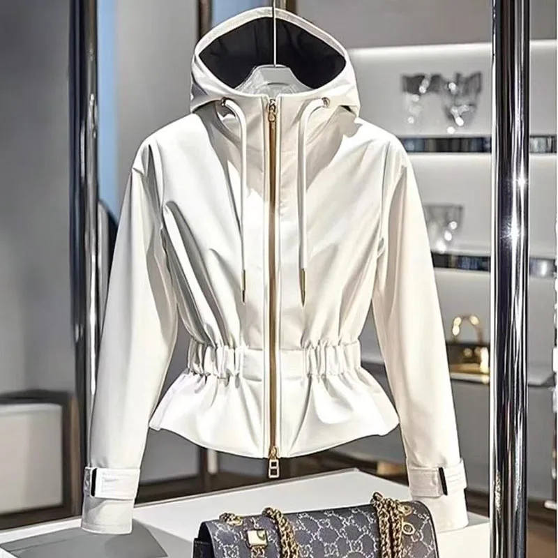 

Spring Autumn Korean Women's Jacket Windbreaker 2025 New Female Loose Long Sleeve Short Basic Coat Ladies Casual Outwear