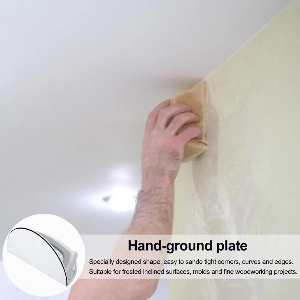 

Durable Sandpaper Tool Ergonomic Handle Grinder Ergonomic Semi-circular Angle Sanding Tool with 10 Sandpapers for Drywall Corner