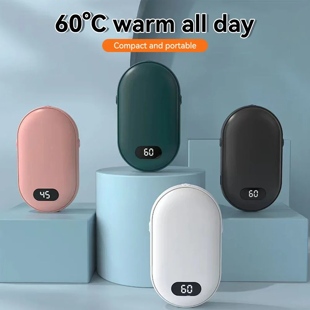 New Hand Warmer Power Bank USB Rechargeable 2in1 Winter Mini Hand Warmer Electric Heater Pocket Warmer High-capacity Winter Gift