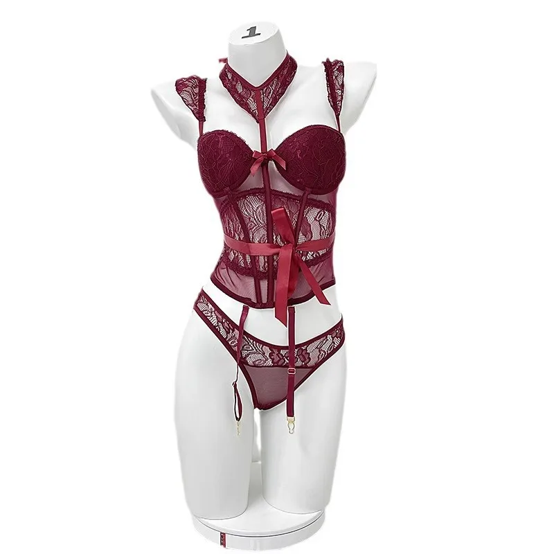 

Женское сексуальное женское белье со стальным кольцом, сексуальное и популярное кружевное кружево, ажурные несъемные носки на подтяжках, комбинезон