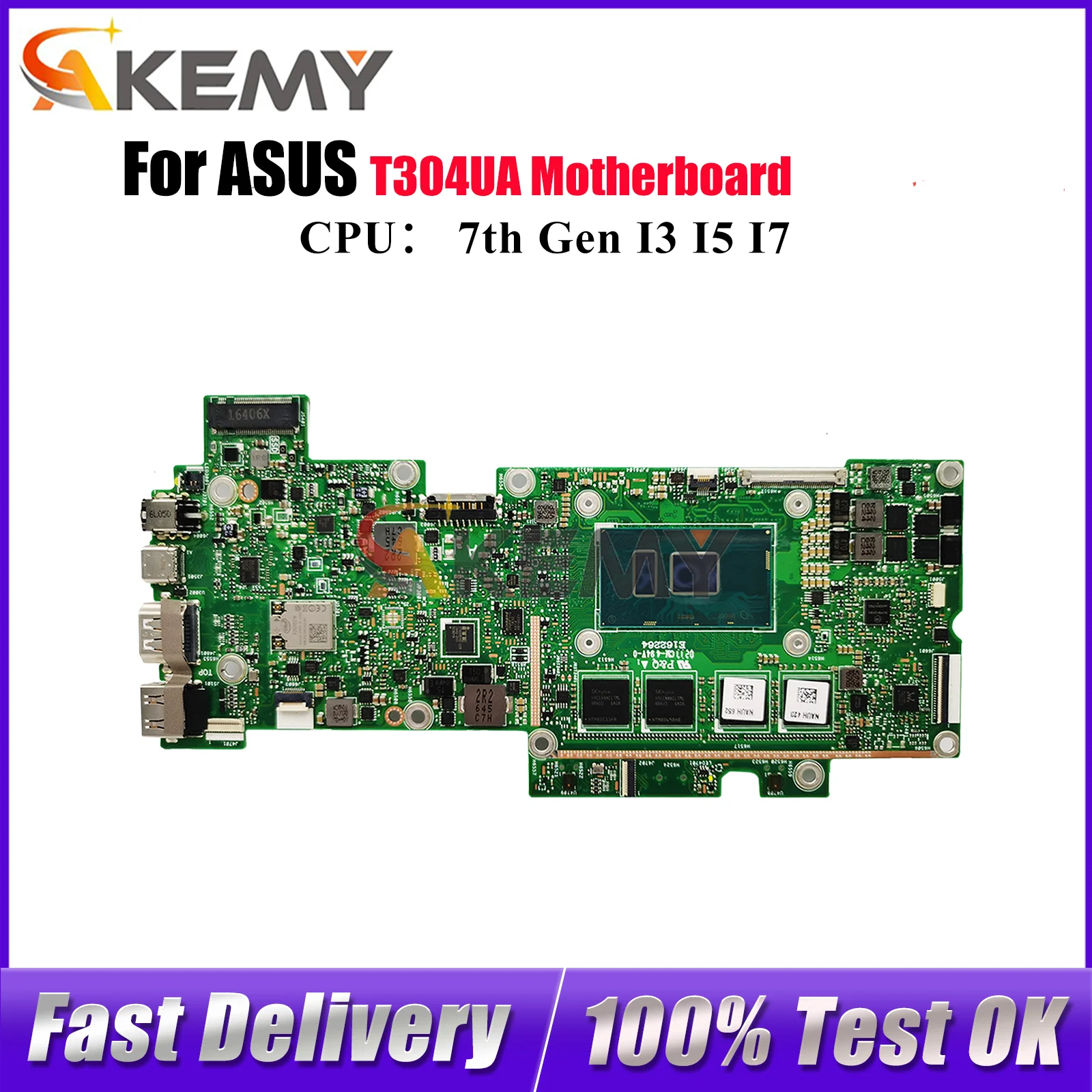 

T304UA Laptop Motherboard For ASUS Transformer T304U T304UA Notebook Mainboard With I3 I5 I7 CPU 100% tests OK fast shipping stk