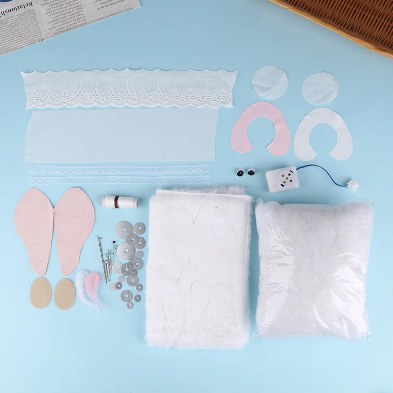 Süße Lillian lange Ohren Kaninchen DIY handgemachte Original selbstgemachte Gelenkpuppe Material Pack Stoffpuppe Kaninchen Geschenk Hase Plüschpuppe