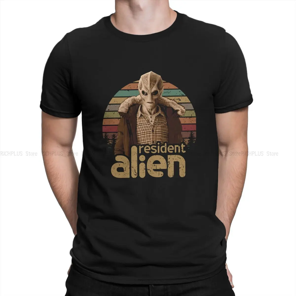 Resident Alien TShirt Retro SEXY BEAST Basic Polyester T Shirt Homme Men Tee Shirt Printing Trendy