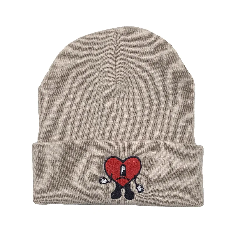 Czapka z dzianiny Bad Bunny, styl cosplay, anime, wiatroodporna, uniwersalna, ciepła, haftowana, na zewnątrz, do jazdy konnej, na imprezę kostiumową.