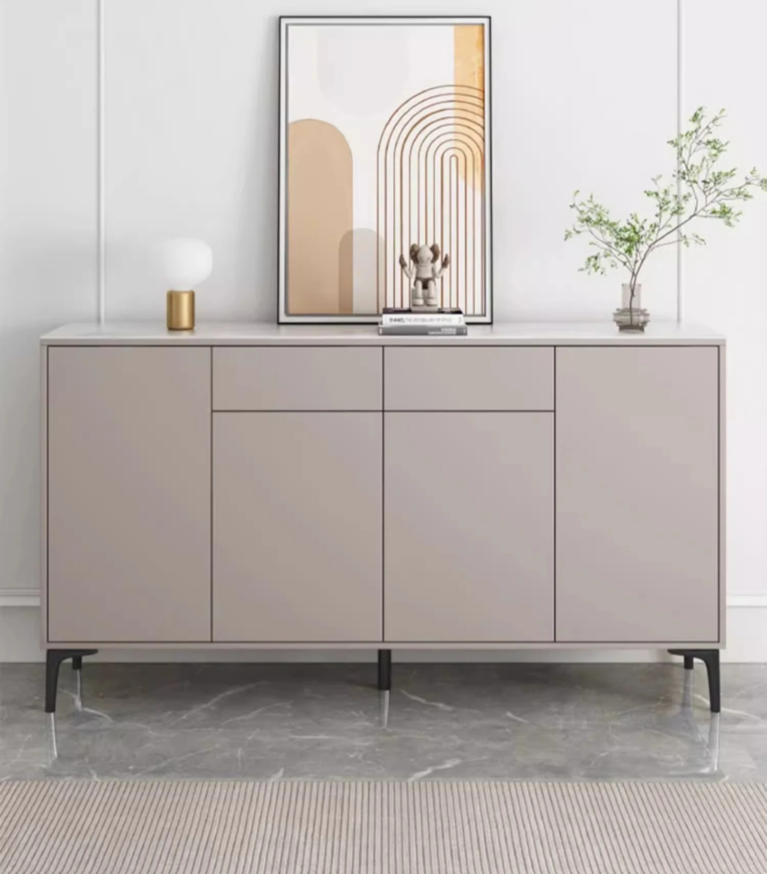 Modern Solid Wood Cabinet Dining Luxury Rock Slab Side Ecological Board Tea Household Wall Locker