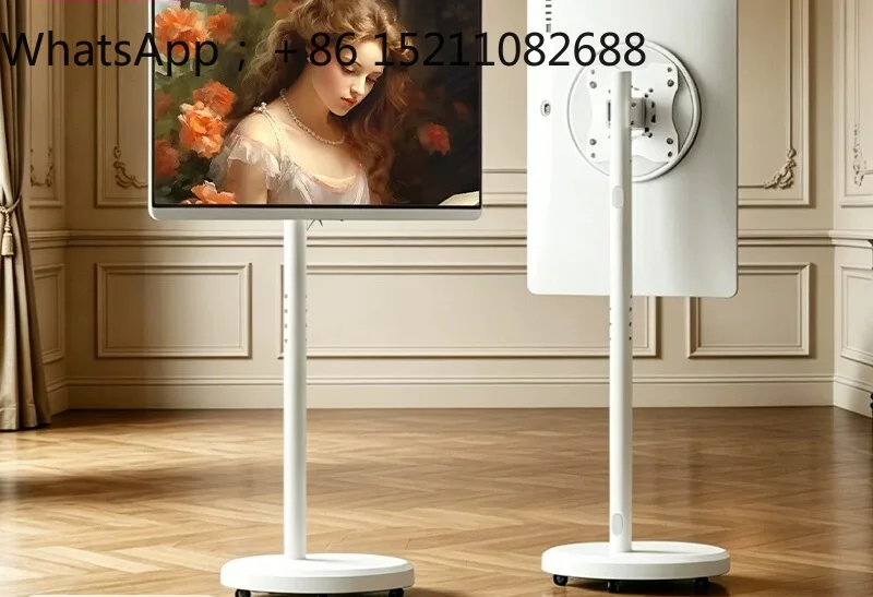 LLY TV mobile bracket, computer monitor floor-to-ceiling live broadcast hanger, horizontal and vertical screen rotating cart