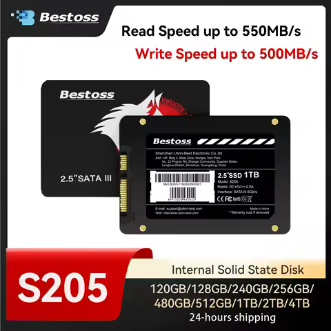 Bestoss 2.5" SATA III Internal SSD 120GB 128GB 240GB 256GB 480GB 512GB 1TB 2TB 4TB Solid State Drive for Laptop Desktop PC