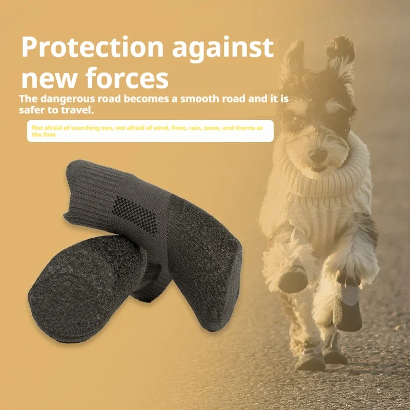 Outdoor Pet Protective Shoes and Socks Teddy Golden Retriever Small and Medium-sized Dog Outdoor Shoes Anti-dirty Foot Covers