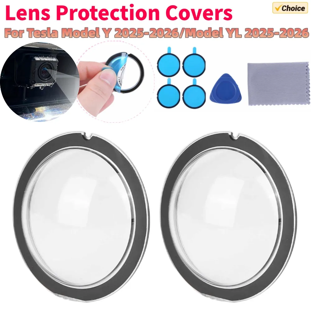 Couvercle de Protection d'objectif de caméra de voiture, 2 pièces, housse de Protection d'objectif de caméra pour Tesla modèle Y Juniper/modèle YL 2025 – 2026