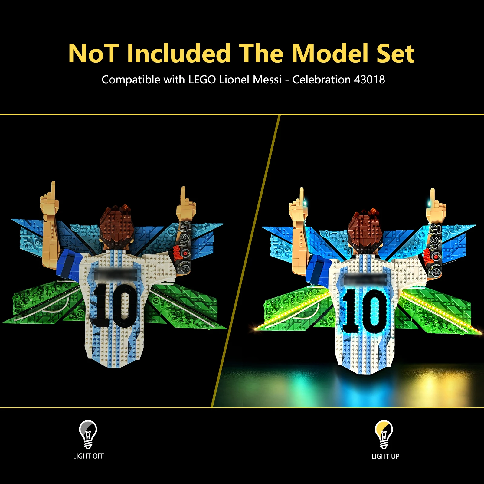 LYBMTWF LED Lighting Kit Compatible with Lego 43018 Lionel Messi Celebration (Model Bricks NOT Included )