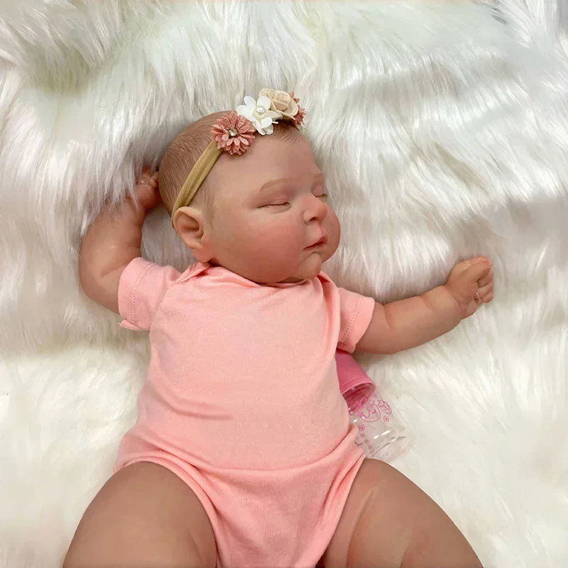 48 سنتيمتر الانتهاء بالفعل رسمت تولد من جديد دمية الخوخ لطيف الطفل ثلاثية الأبعاد اللوحة مع عروق مرئية القماش الجسم