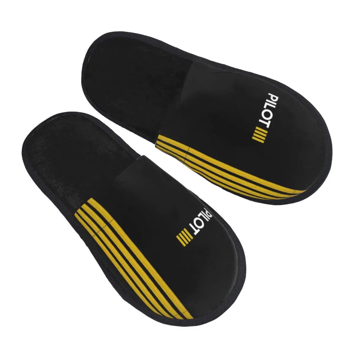 

Print Pilot Captain Stripes House Slippers Cozy Warm Aviation Airplane Aviator Memory Foam Fluffy Slipper Indoor Outdoor Shoes