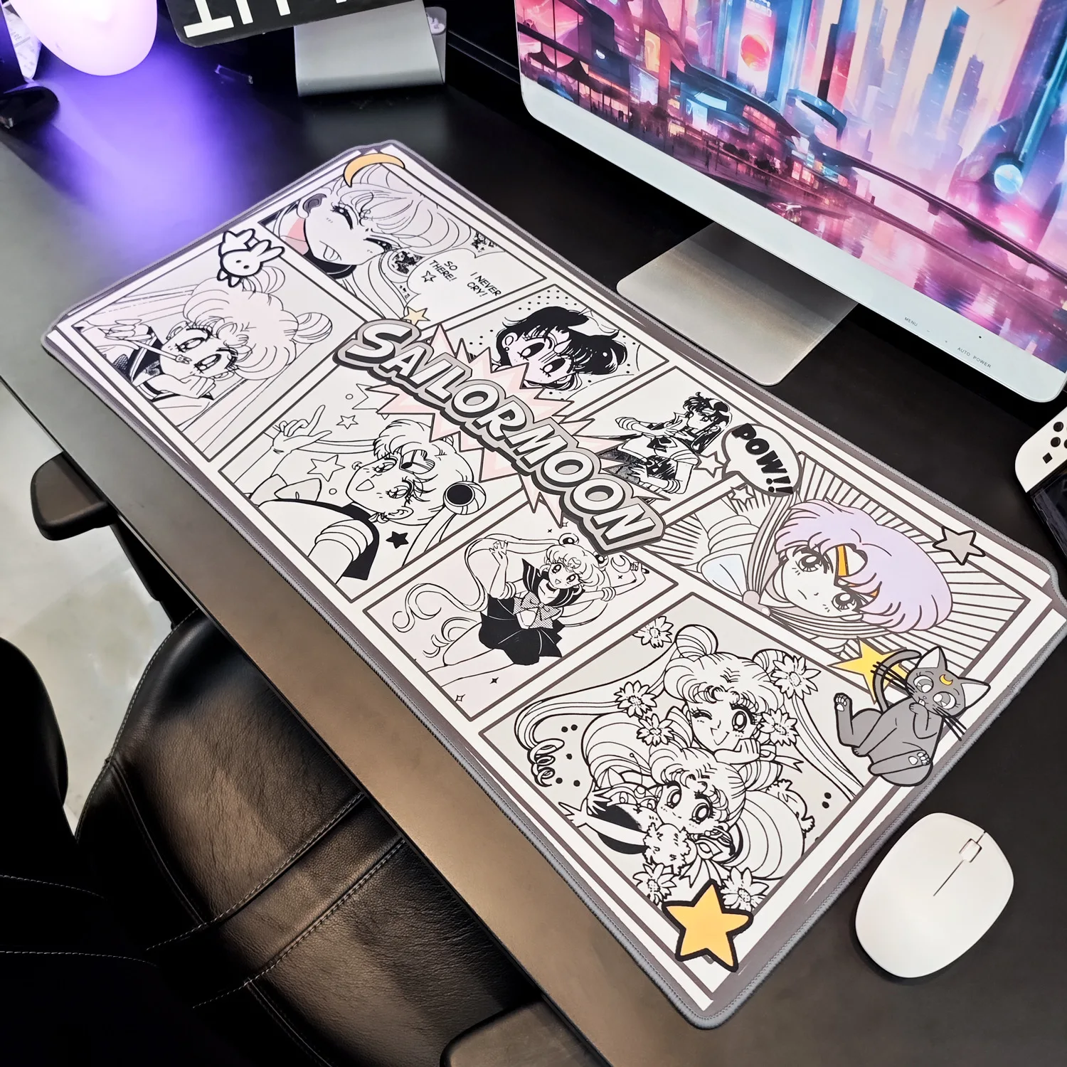 Cartoon Original Girl's Large Mouse Pad Rubber Anti Slip Office Study Dormitory Computer Desk Mat Anime Keyboard Game Mouse Pad