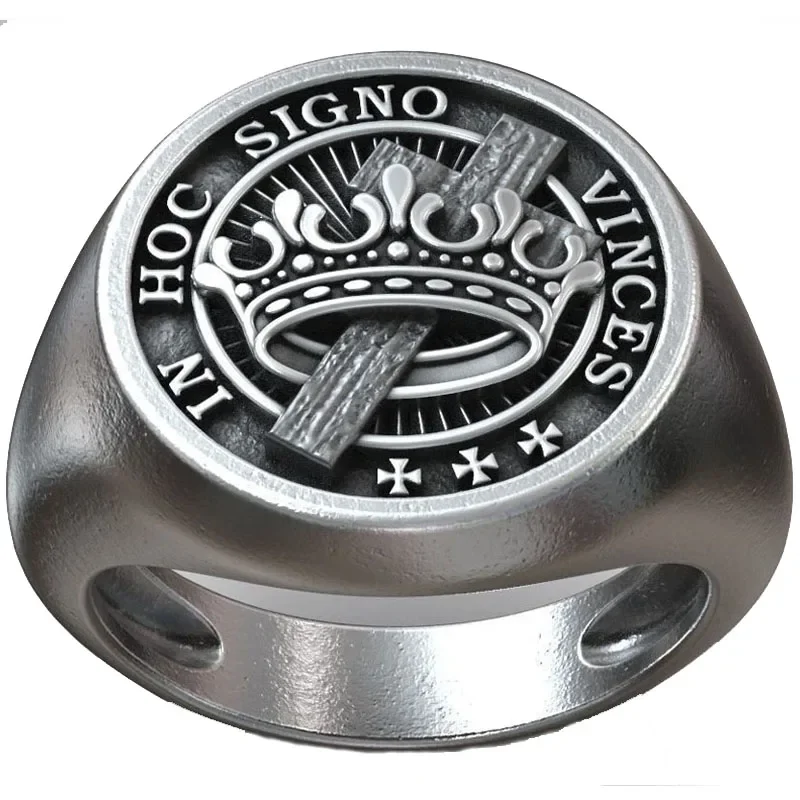 14g Crusader Templar Knight Masonic Crown Rings  Customized 925 Solid Sterling Silver Rings Many Sizes 6-12