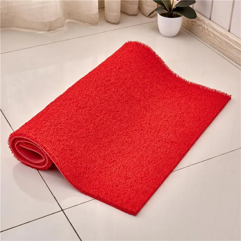 FLYOU Plastic Door Mat Outdoor Indoor Anti-Slip Woven Carpet Entrance Floor Mat PVC Material Silk Circle Home Decor Rug