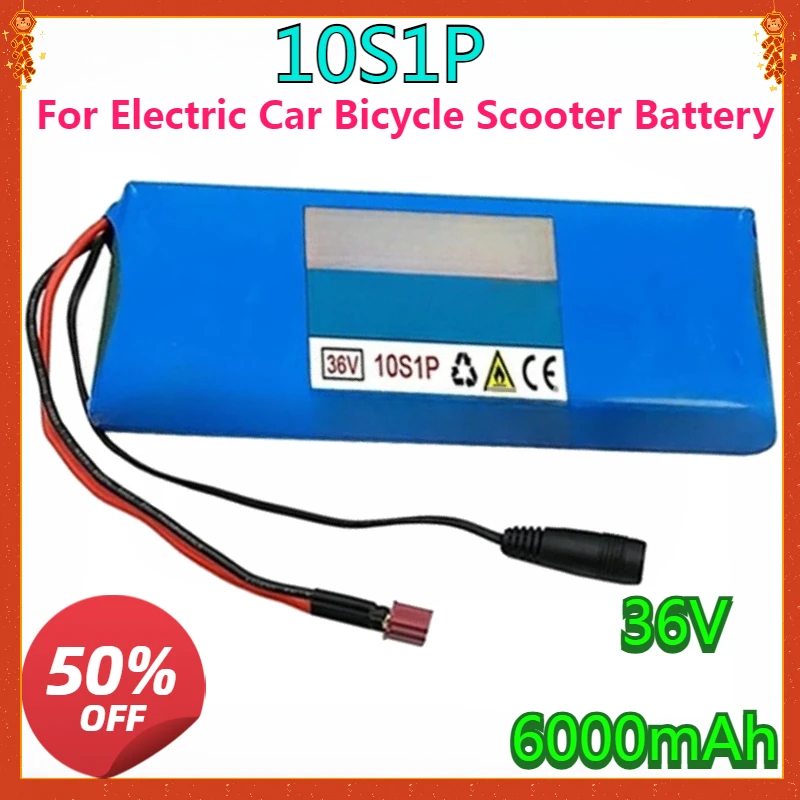 

New For Rechargeable Batteries Electric Car Bicycle Scooter 20A BMS 500W 10S1P Battery Pack 18650 Lithium Li-ion 36V 6000mAh