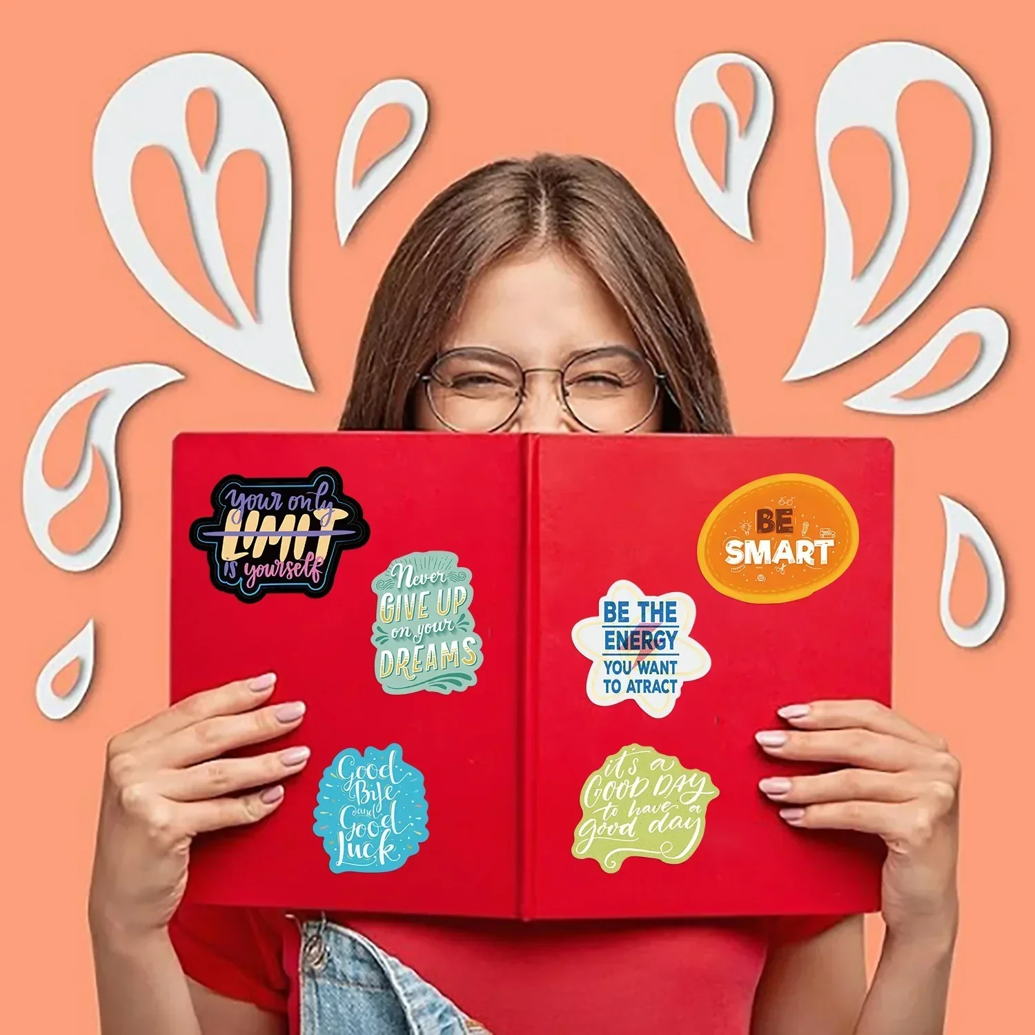 Mental Health Positivity Words Stickers, Removable No-Residue Journaling Scrapbooking Decals, 1.8-Inch Compact Smartphone Case Tumbler Vinyl Art Stickers