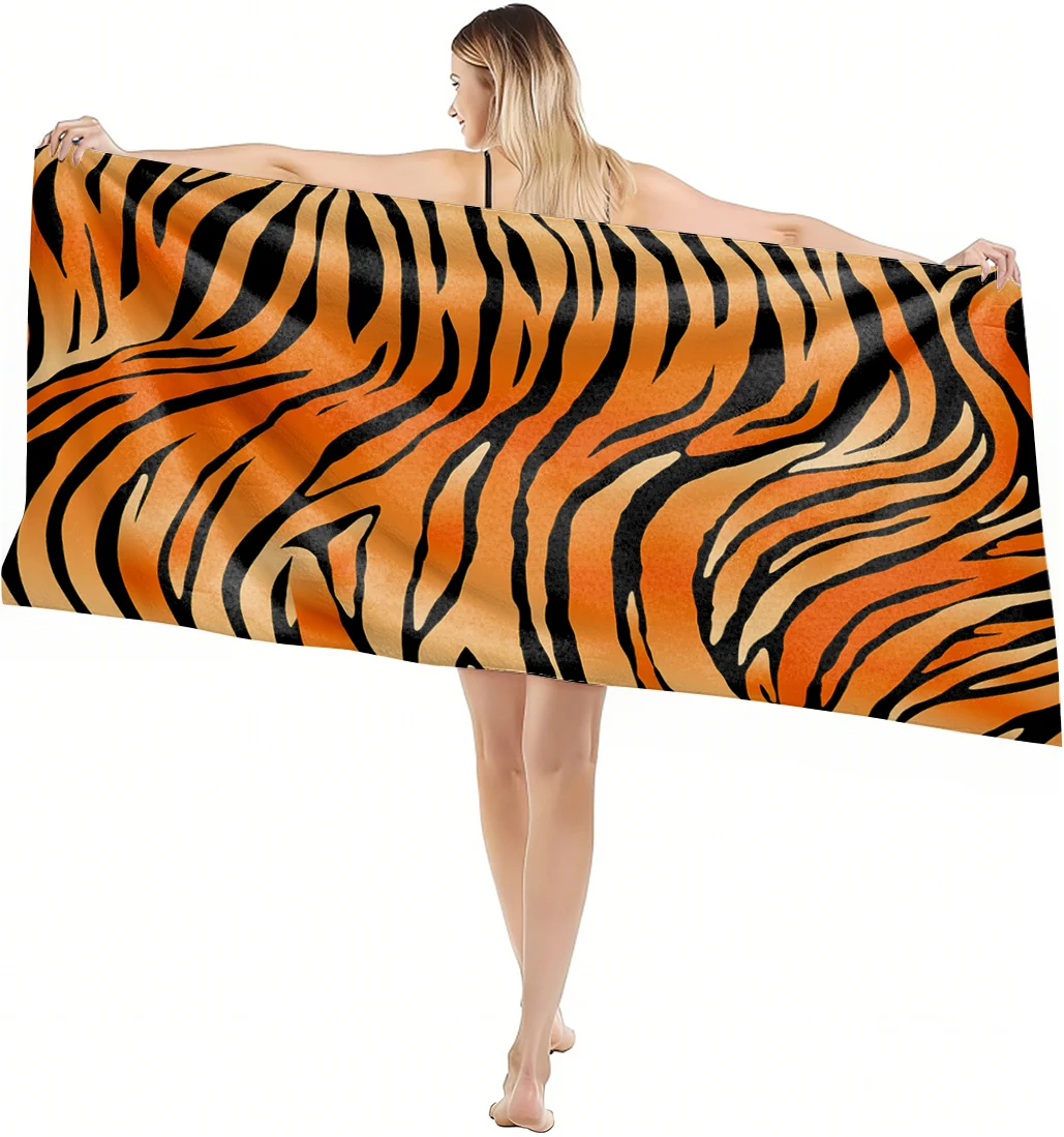 1PC Towel Tiger Leopard skin pattern for family friends Gifts Quick-Dry Beach Towel For Yoga Tourism Beach GYM Camping Swimming