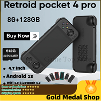 Retroid Pocket 4 Pro Handheld Game Console 4.7 Inch Touch Screen RAM 8G+128GB Bluetooth 5.2 5000mAh Games Hobbies Gift PSP PS2