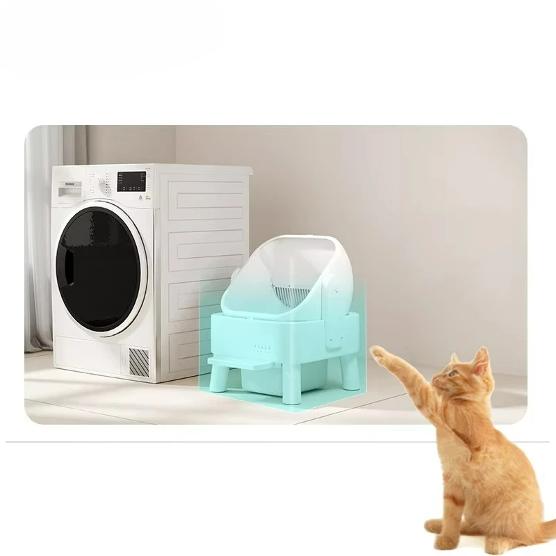 

Самоочищающийся пластиковый лоток для кошек с Wi-Fi, 80 л, с внутренней очисткой и функцией смены наполнителя одним нажатием, экологичный, по цене производителя