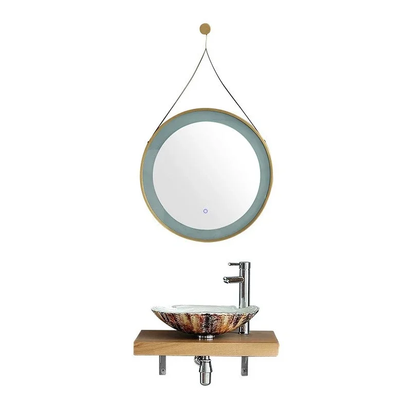 

Nordic simple shell hand wash basin small apartment household bathroom cabinet combination storage cabinet