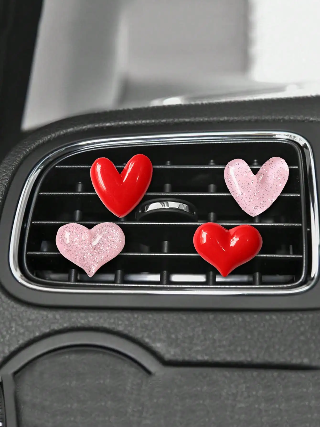 4Pcs Heart Diy Cute Air Vent Car Perfume, Universal Air Vent Air Conditioner Perfume Perfumey, Car Decoration Interior