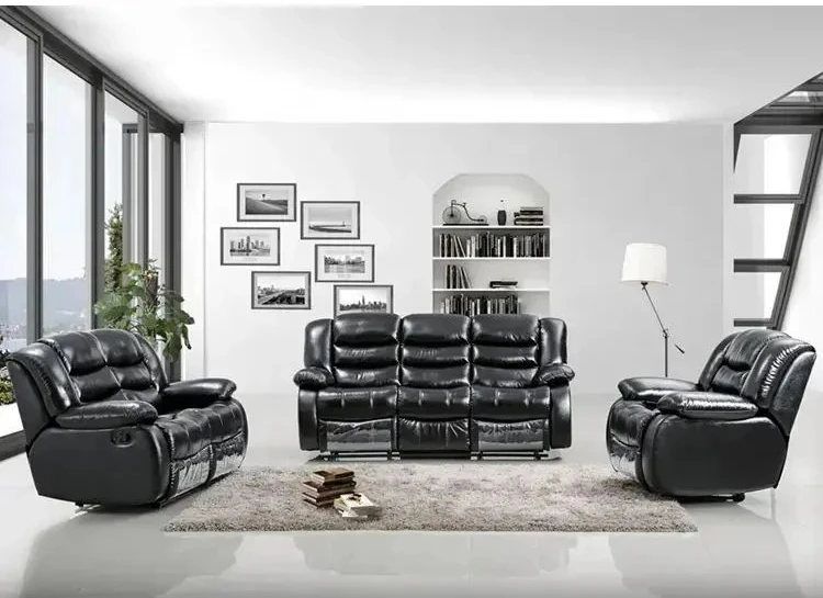 Genuine Leather Sofa Living Room Set Electric Sofa 3 2 1 Seat Genuine Electric Power Leather Recliner Sofa Set