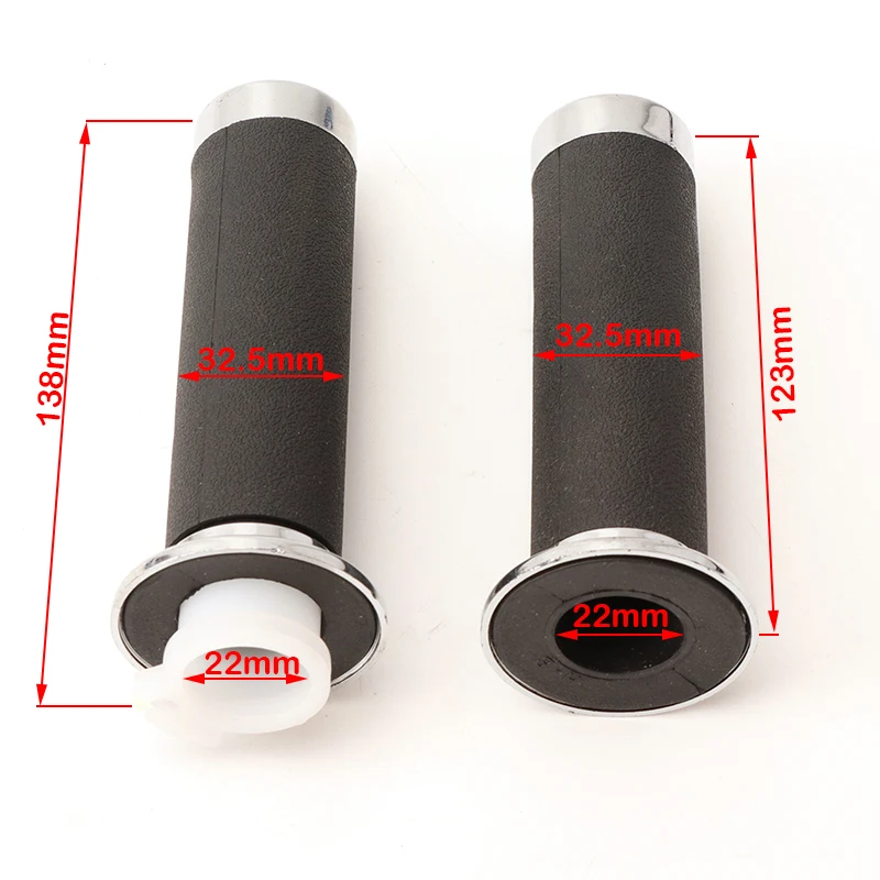 1 Pair 22mm Motorcycle Handlebar Hand Grips Black And Sliver Rubber Plastic Handle Bar For Honda For Yamaha