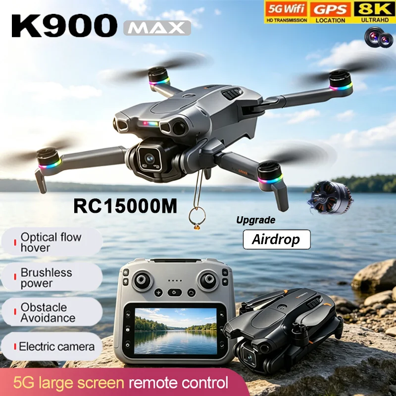 drone-pliable-k900-rc-quadcopter-5g-avec-retour-intelligent-photographie-8k-hd-a-double-objectif-moteur-sans-balais-portable-ideal-pour-les-voyages-jouet-cadeau-pour-garcons-et-enfants