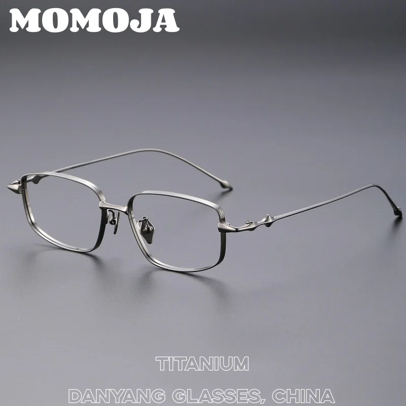 MOMOJA نظارات مربعة للرجال خفيفة للغاية من التيتانيوم النقي إطار أعمال عصري موضة كورية نظارات طبية بصرية A-707 #1