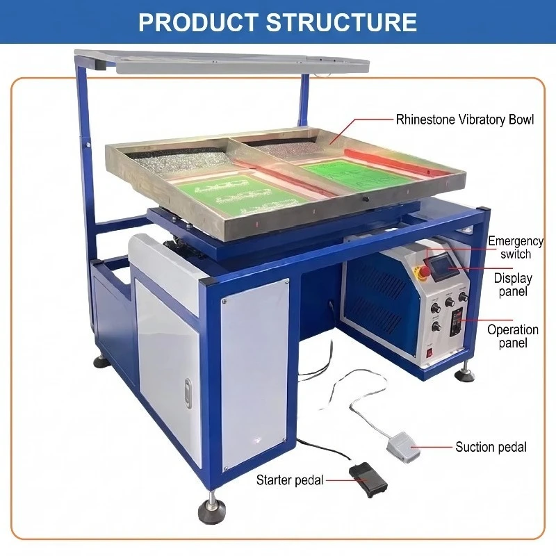 60x100 Automatic Rhinestone Setting Machine for T-Shirts Transfer Rhinestone Shaking Machine