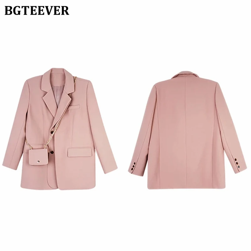 BGTEEVER Spring Autumn Ladies Suit Jackets Casual Long Sleeve Single-breasted Blazer for Women