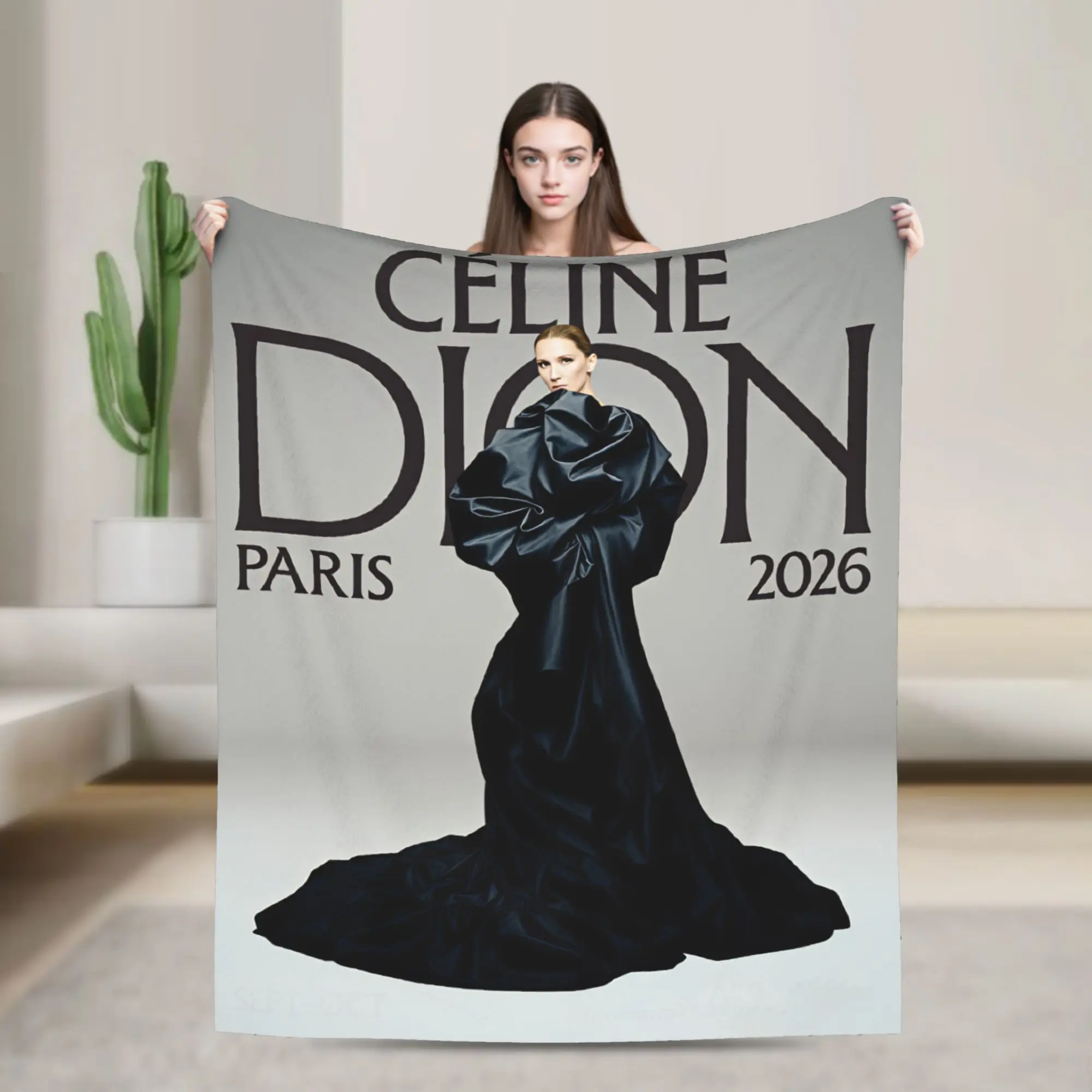 Celines Dions Paris 2026 Flannel Blanket  Warm Soft Throw Blanket for Couch Bed Picnic Funny Bedspread Sofa Bed Cover