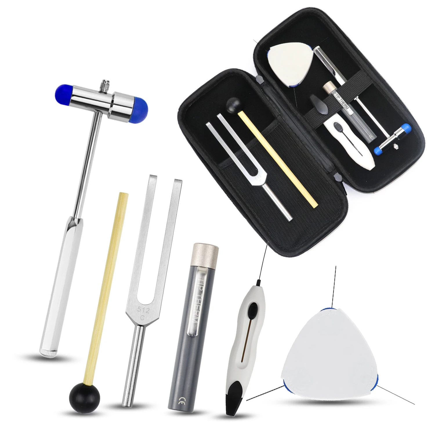 6 in 1 Medical Diabetic Monofilament Sensory Tester Foot Nerve Needle Hammer Pen Filament Neurological Diagnostic Test Tool Kit