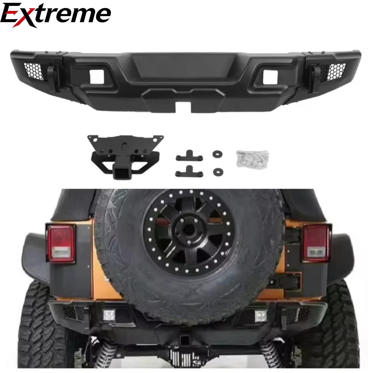 

Gobison Hot Sales Offroad 4x4 Auto Accessories Rear Bumper With Fog Light for Jeep Wrangler JK