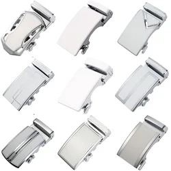 Fashion Men's Wedding Party Alloy Automatic Buckle Unique Men Plaque Belt Buckles for 3.5cm Designer Ratchet Belts White