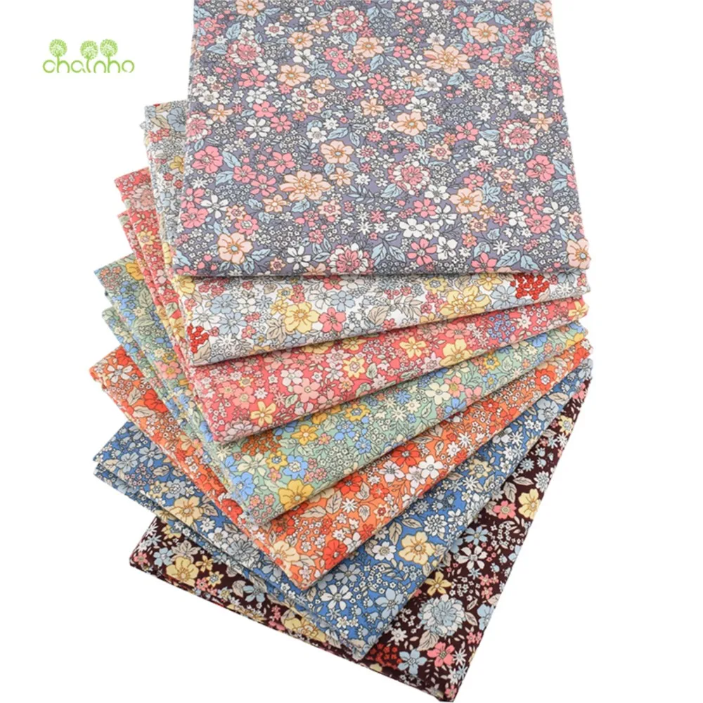 

Chainho,Printed Plain Poplin Cotton Fabric,DIY Sewing & Quilting Material,Patchwork Cloth,Floral Series,7 Designs,4 Sizes,PCC86