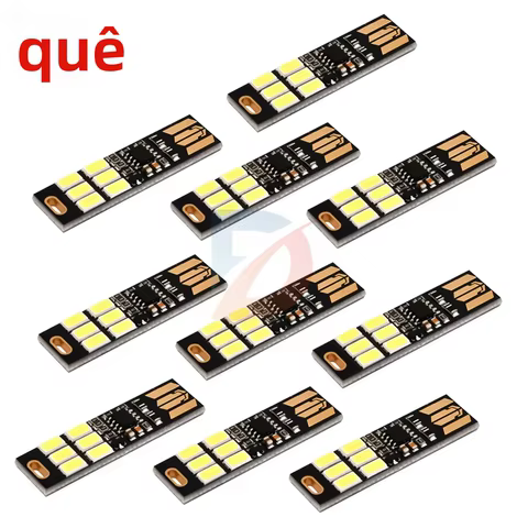 10/5/1PCS Mini Luz LED USB 5730 com 6 LEDs 5V, Sensor de Toque, Regulável, Luz Noturna para Power Bank, Computador, Laptop, Leitura de Livros, Luminária de Mesa