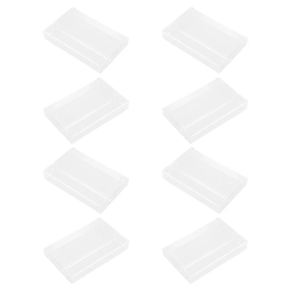 

8Pcs Clear Cassette Tape Storage Box Retro Plastic Tape Holder Organizer Compact Music Cassette Protector Case