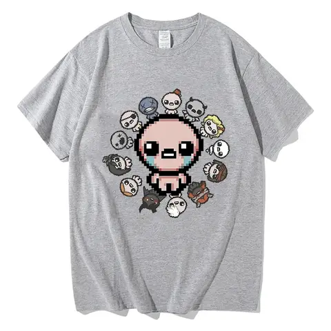 Ren bomull Mode Casual Binding Of Isaac T-shirts Bomullstoppar Roliga Kortärmade O-ringade T-shirts Vintage Estetiska T-shirts 8 best sales Isaac-t-shirt med bindning - №3