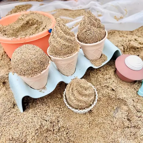 Kids Beach Toys, Play House Play Sand, Wheat Grass Material, Cute Ice Cream Toys, Fun Beach Play Sand Worker Set, Christmas Gift